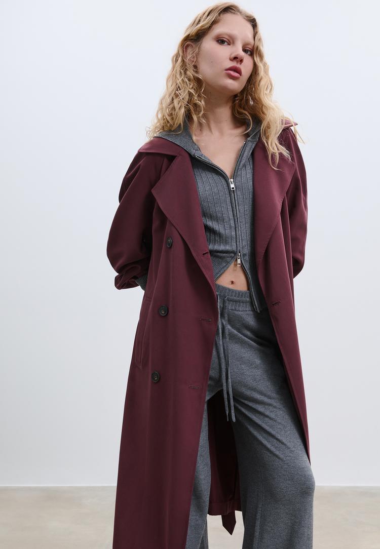 trench fluido largo oversize