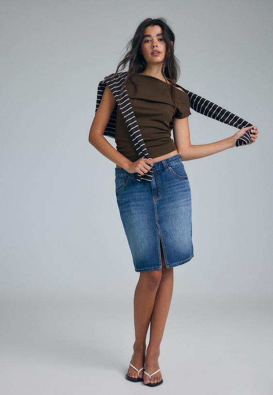 Stradivarius Farmer Midi Szoknya 0-715 32