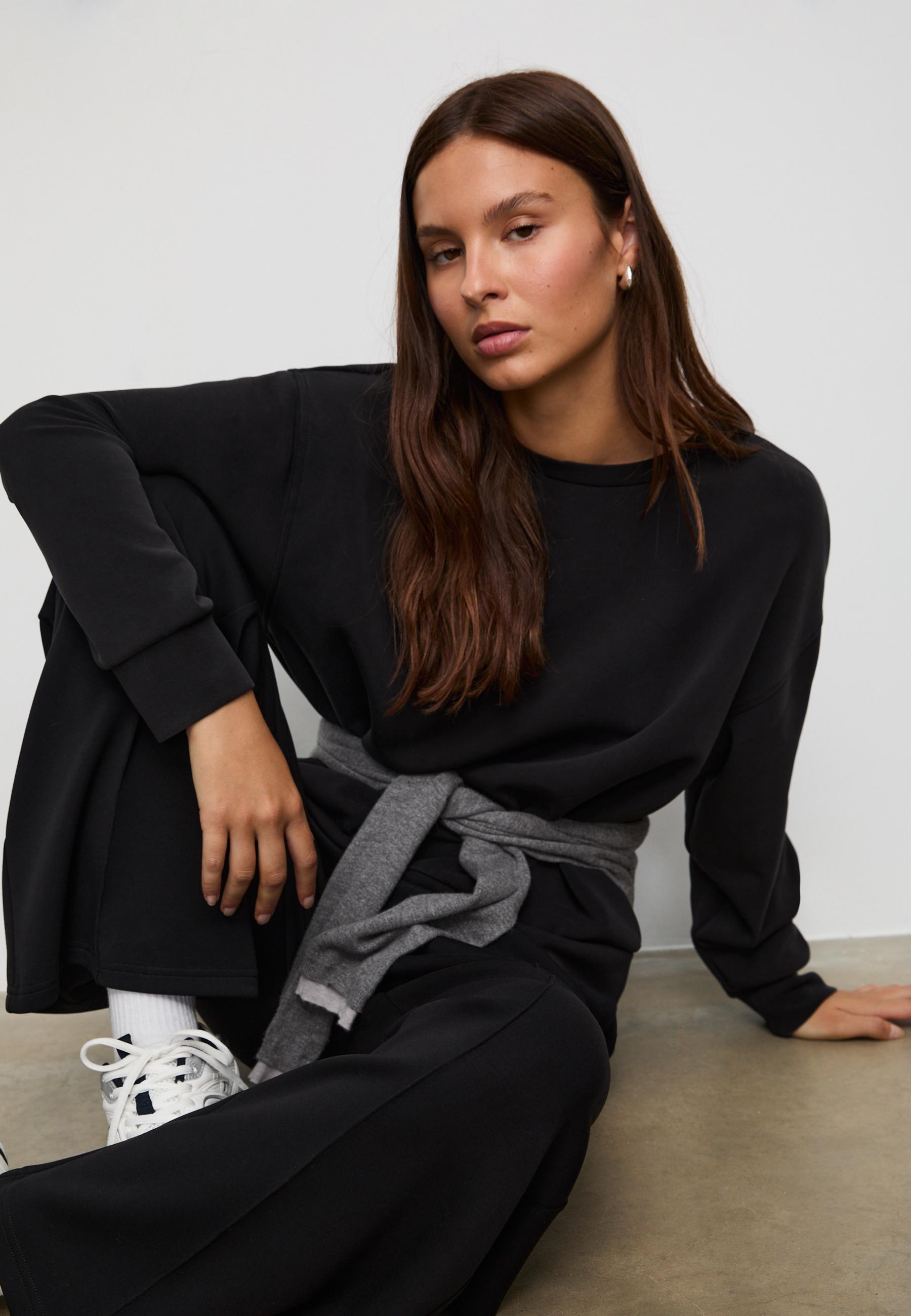 Yumuşak dokulu basic sweatshirt - Görsel 2