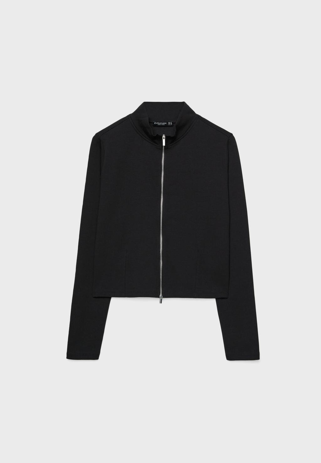 Sudadera ajustada cremallera