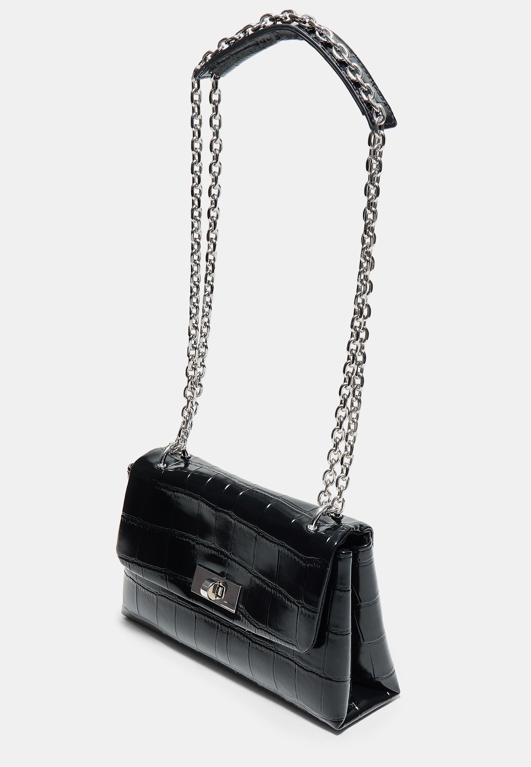 Rigid coconut effect crossbody bag — Black