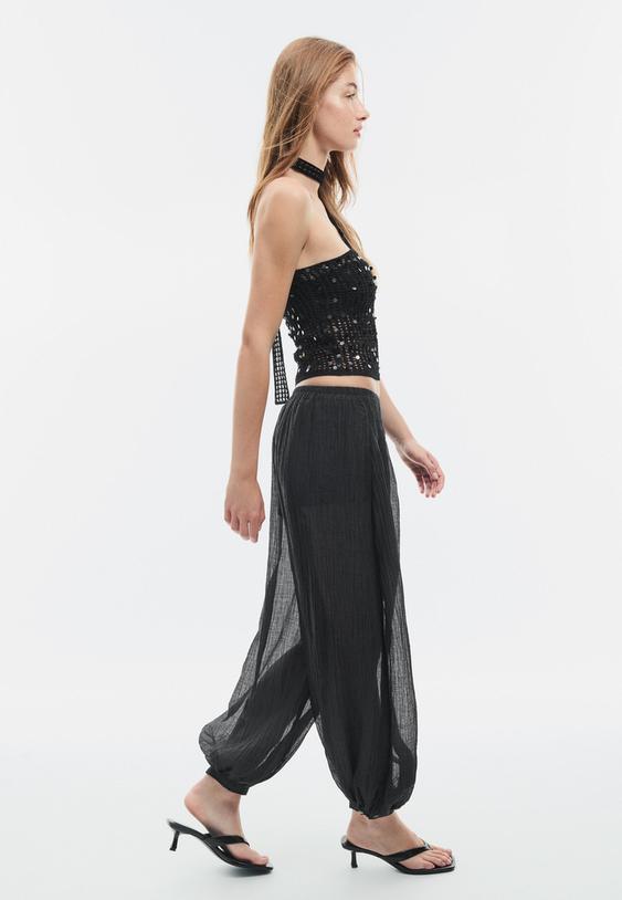 pantalon bouffant texture