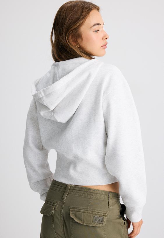 sweatshirt com capuz e fecho de correr