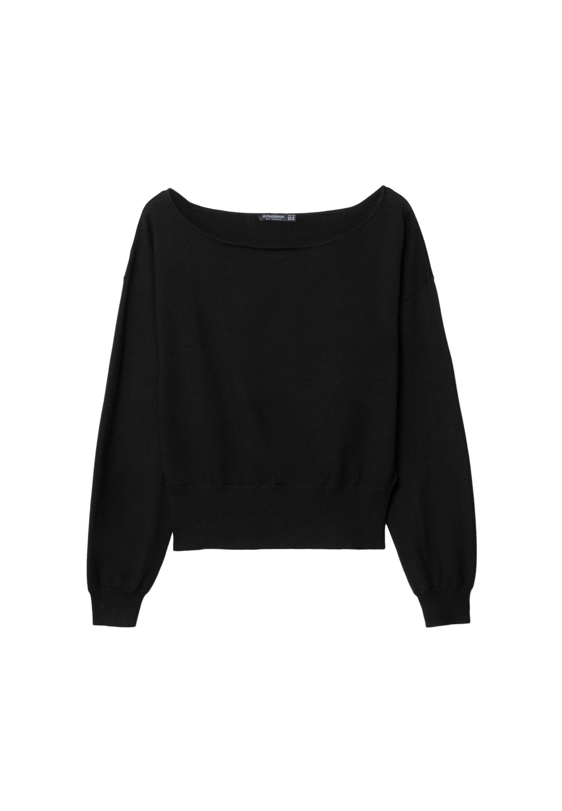 Asymmetric knit sweater — Black