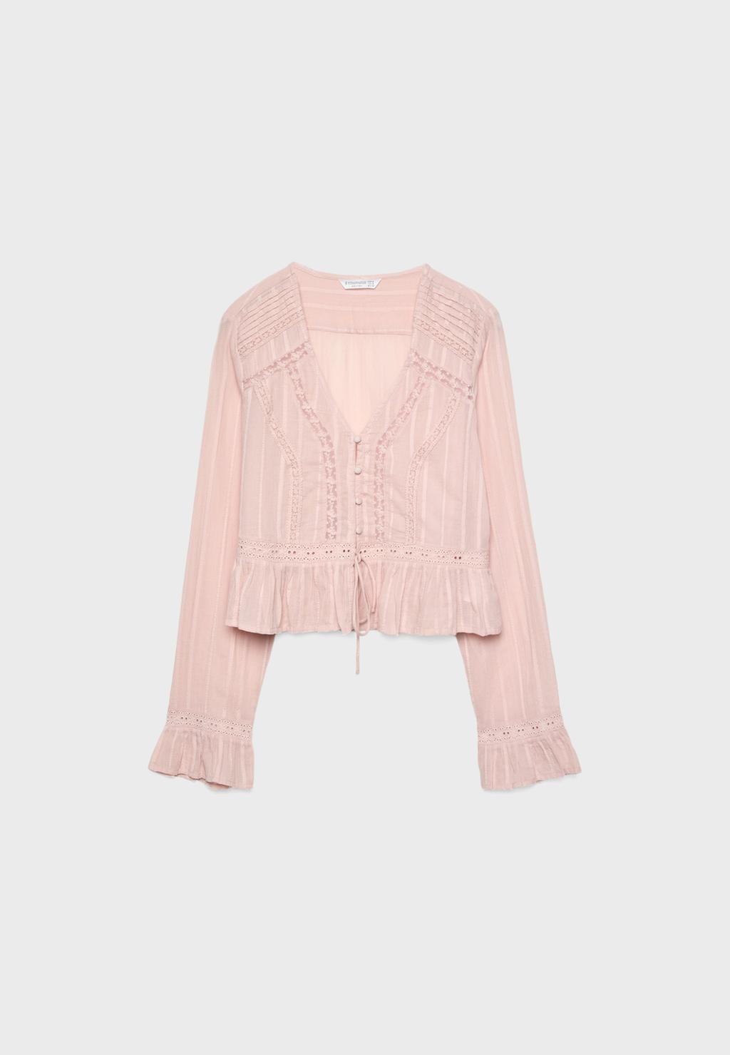 Blusa morbida con pizzo
