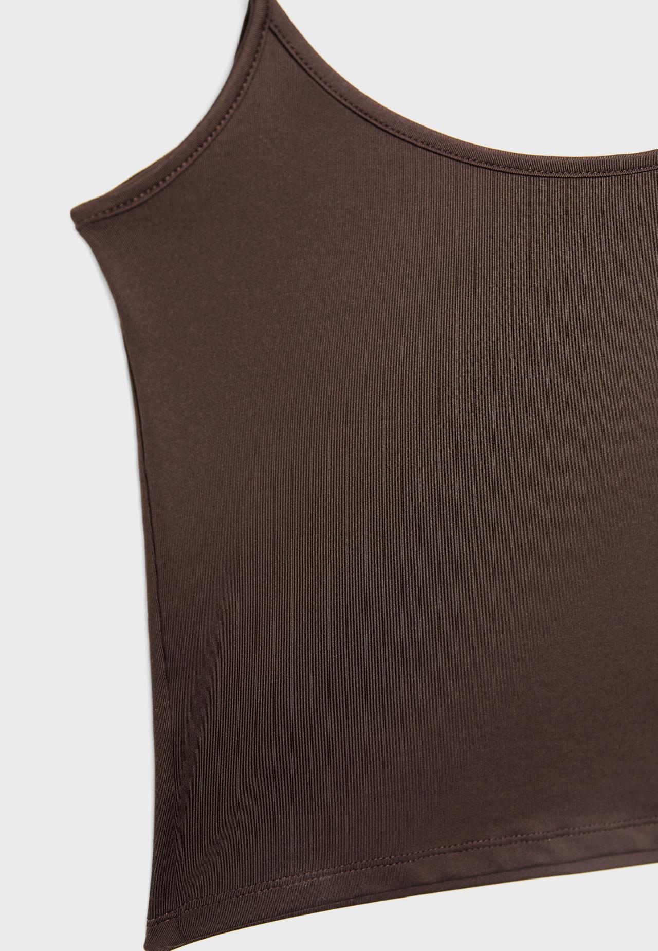 Polyamide strappy top — Brown