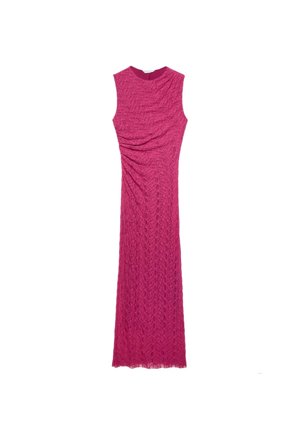 Lace-trimmed midi dress
