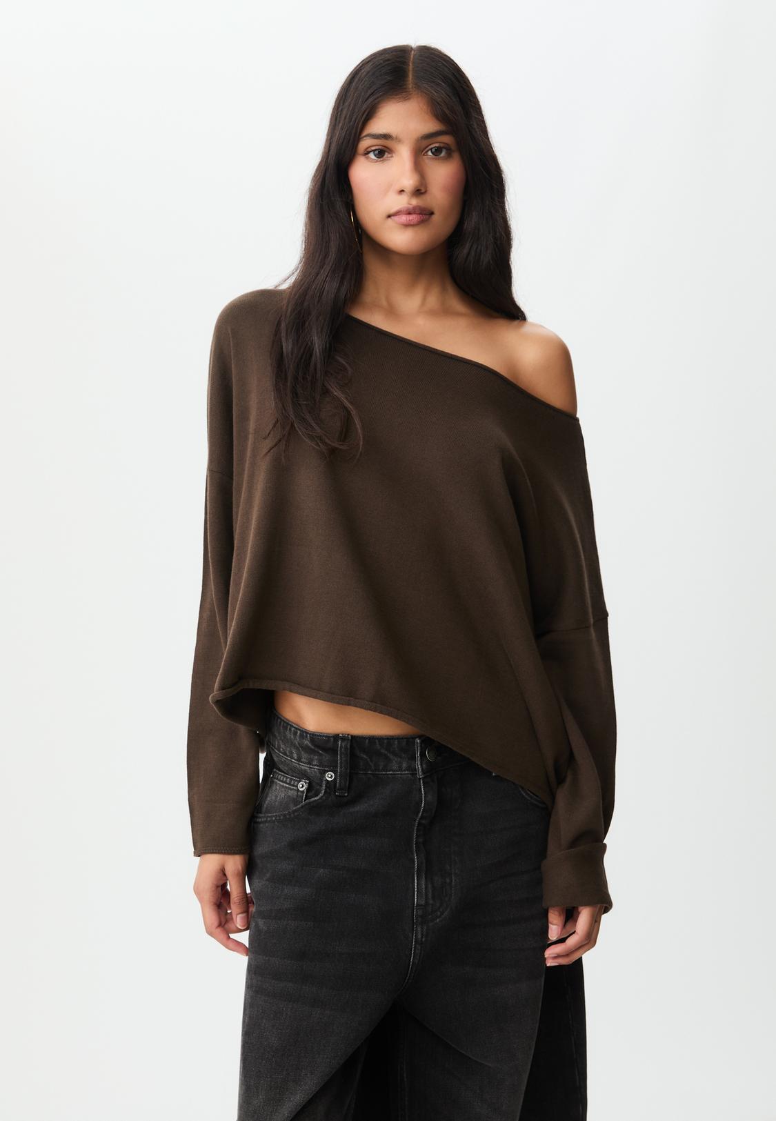 Pull court col bateau Mode femme Stradivarius France