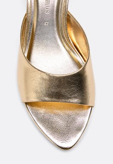 Metallic mule heel sandals — GOLD  4