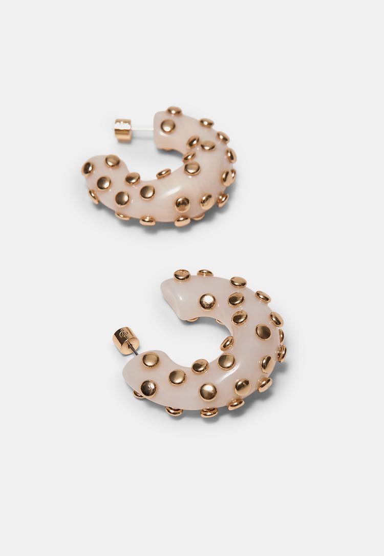 Stradivarius Σκουλαρίκι Κρίκος Καρφί Χρυσαφί Os φωτογραφία