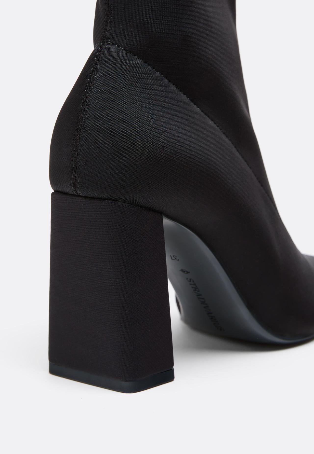 Neoprene heeled ankle boots — BLACK 