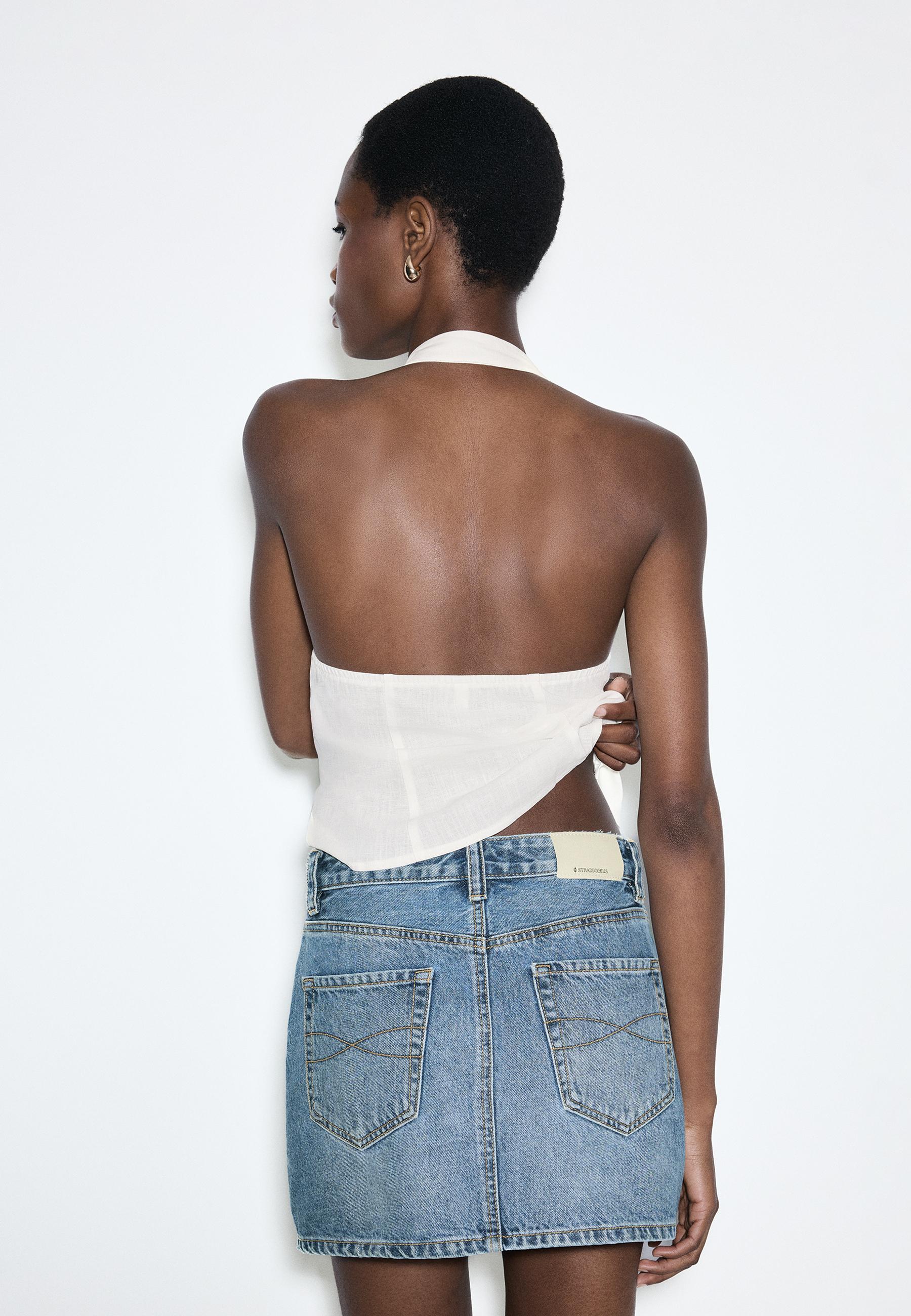 D60 denim mini skirt — MEDIUM LIGHT BLUE DENIM