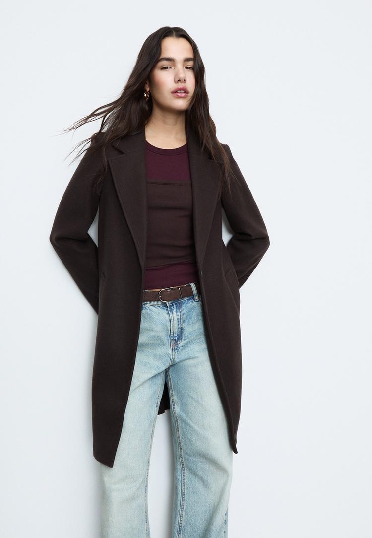 softtouch buttonup midi coat