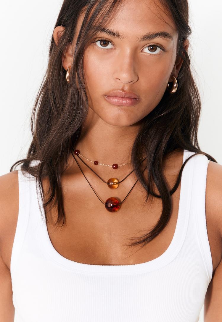 conjunto de 3 colares de bolas