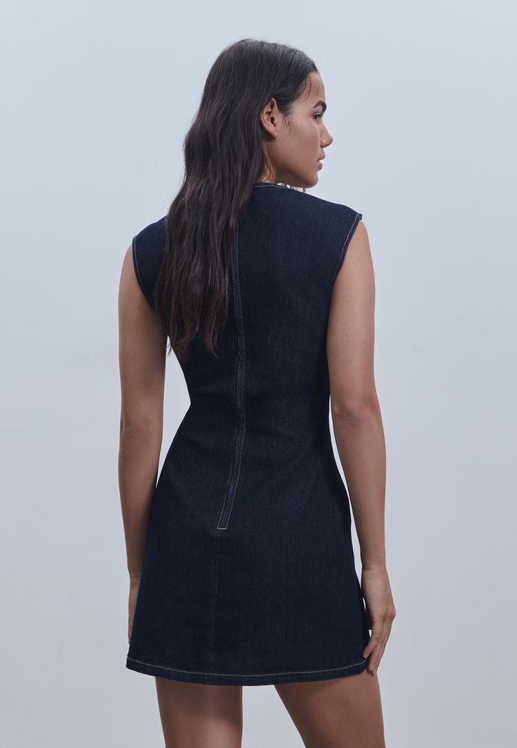 vestido corto denim