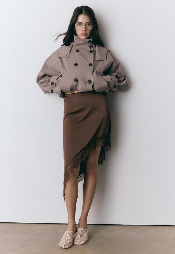 Asimetrik saten etek - Görsel 3