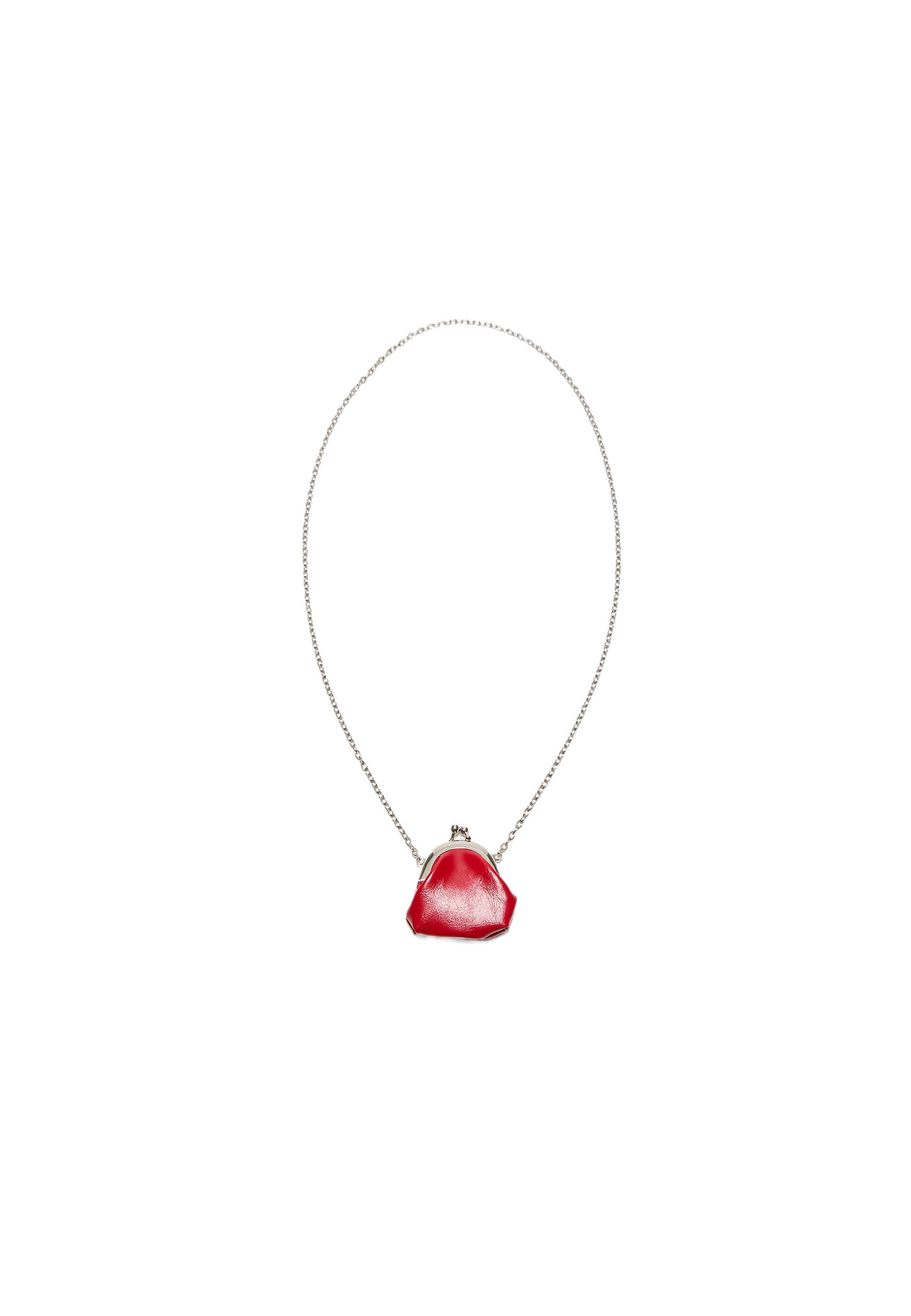 Mini pouch bag necklace — Red