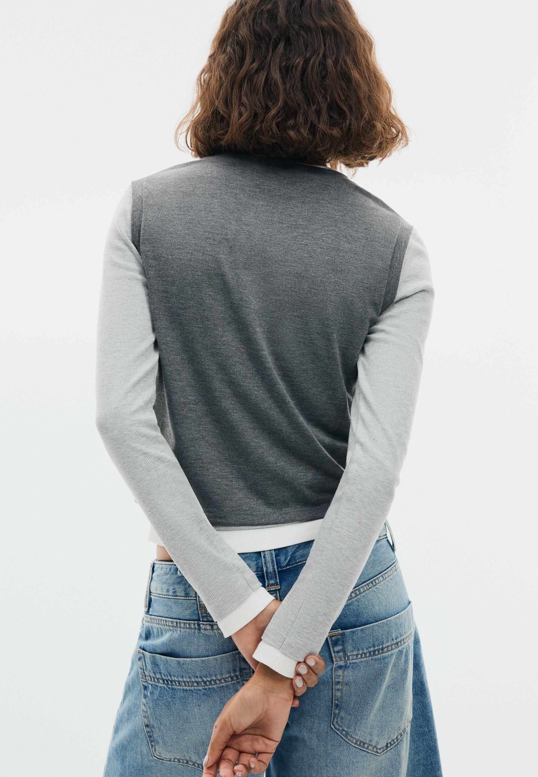 Triple garment long sleeve T-shirt — Dark grey