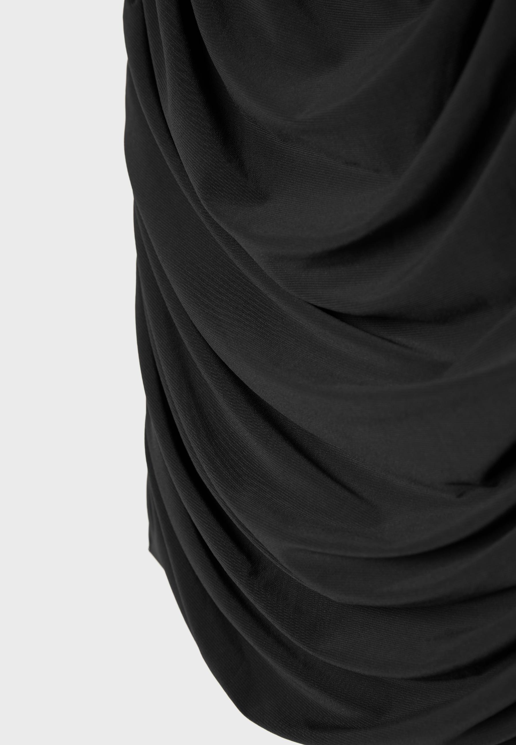 Ruched halter top — Black