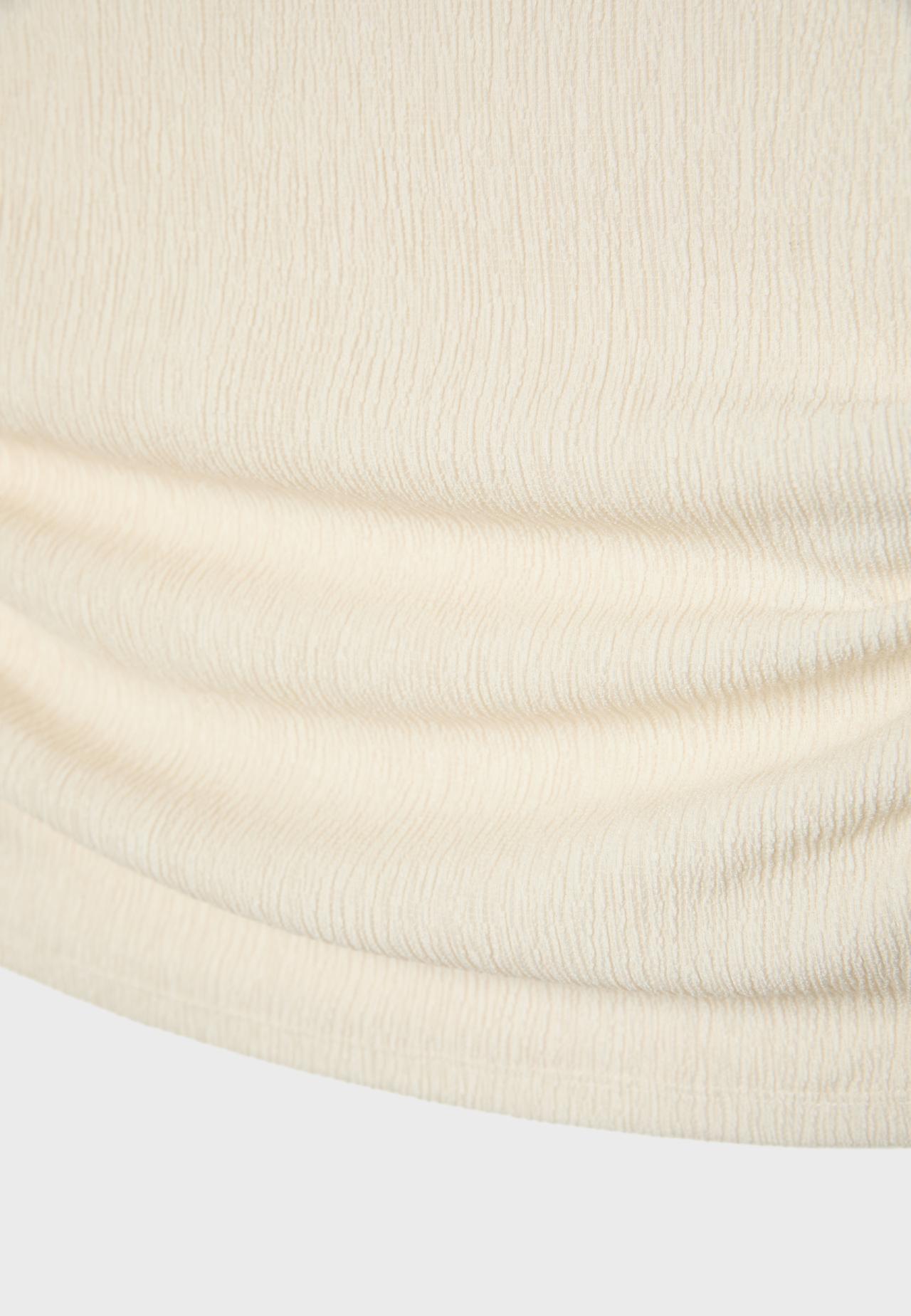 Textured ruched top — Vanilla