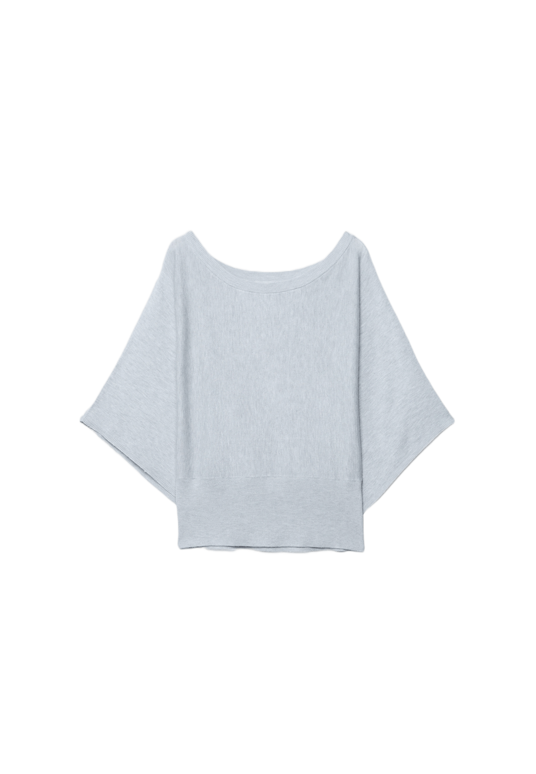 Wide sleeve knit sweater — Grey melange