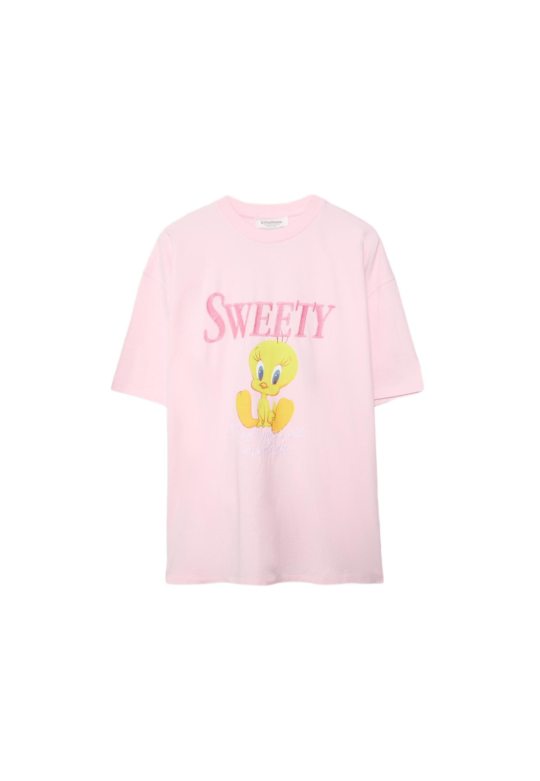 Sweety short sleeve round neck T-shirt — Bubblegum pink