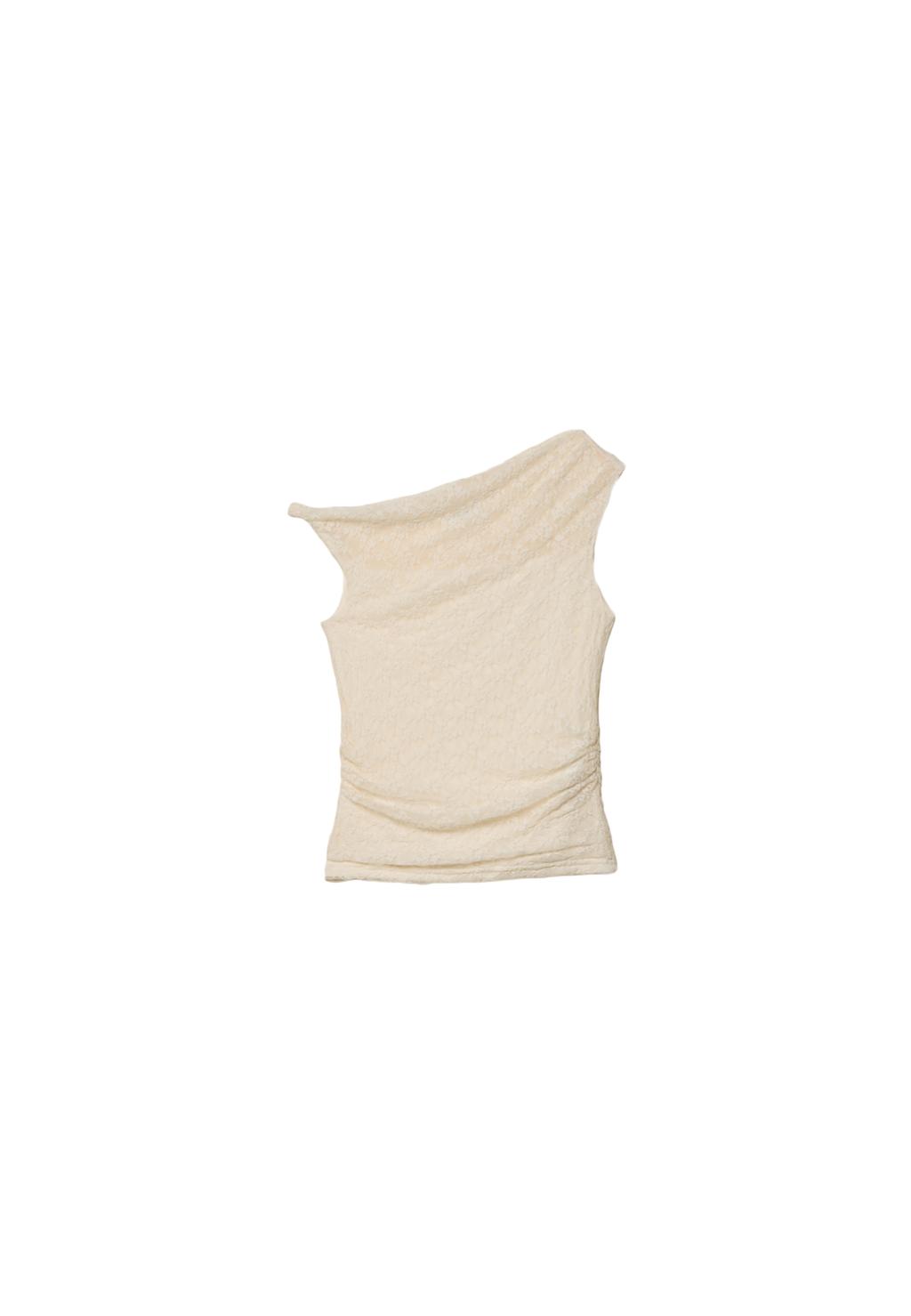 Asymmetric lace top