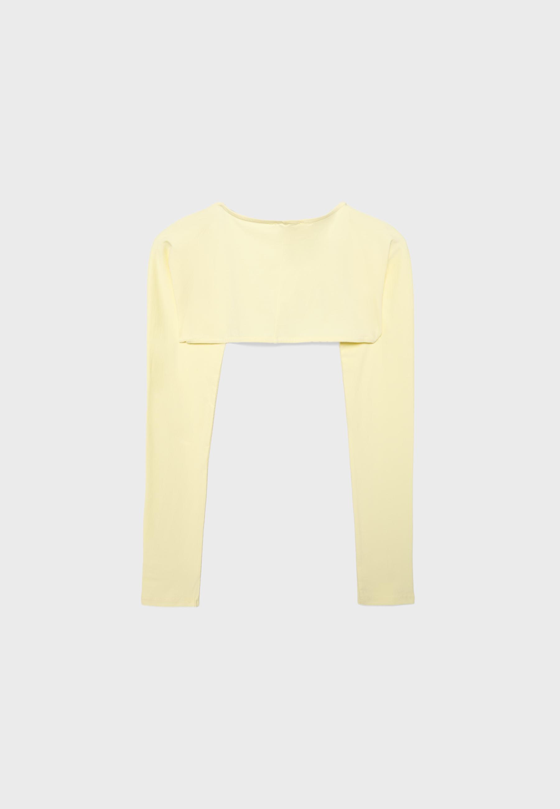 Slim fit long sleeve bolero — Pastel yellow