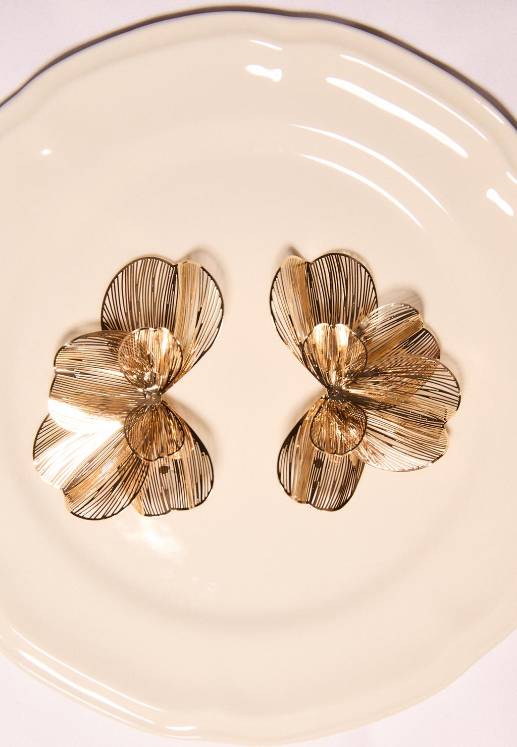 Maxi flower fan earrings