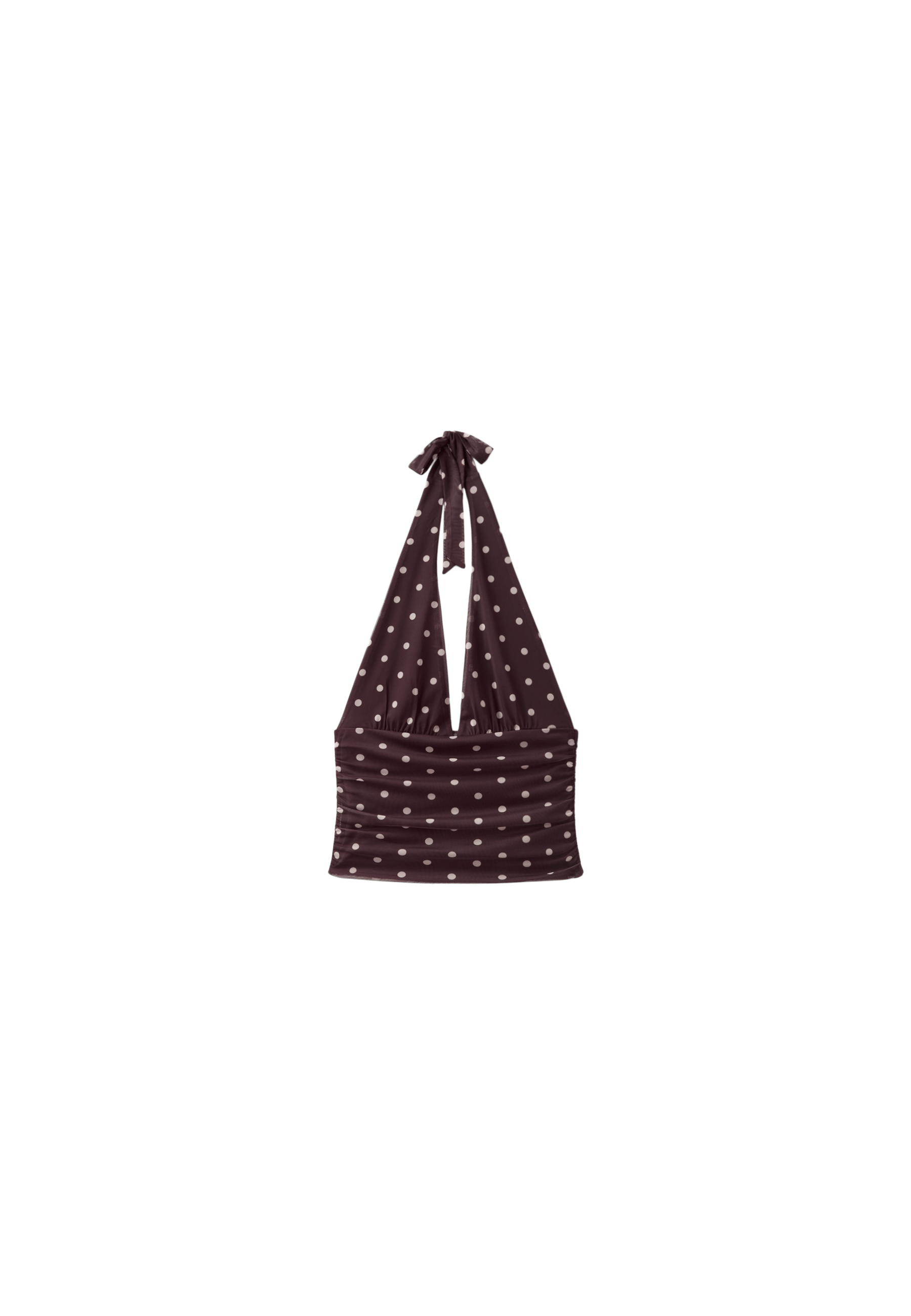 Polka dot mesh halter top — Purple