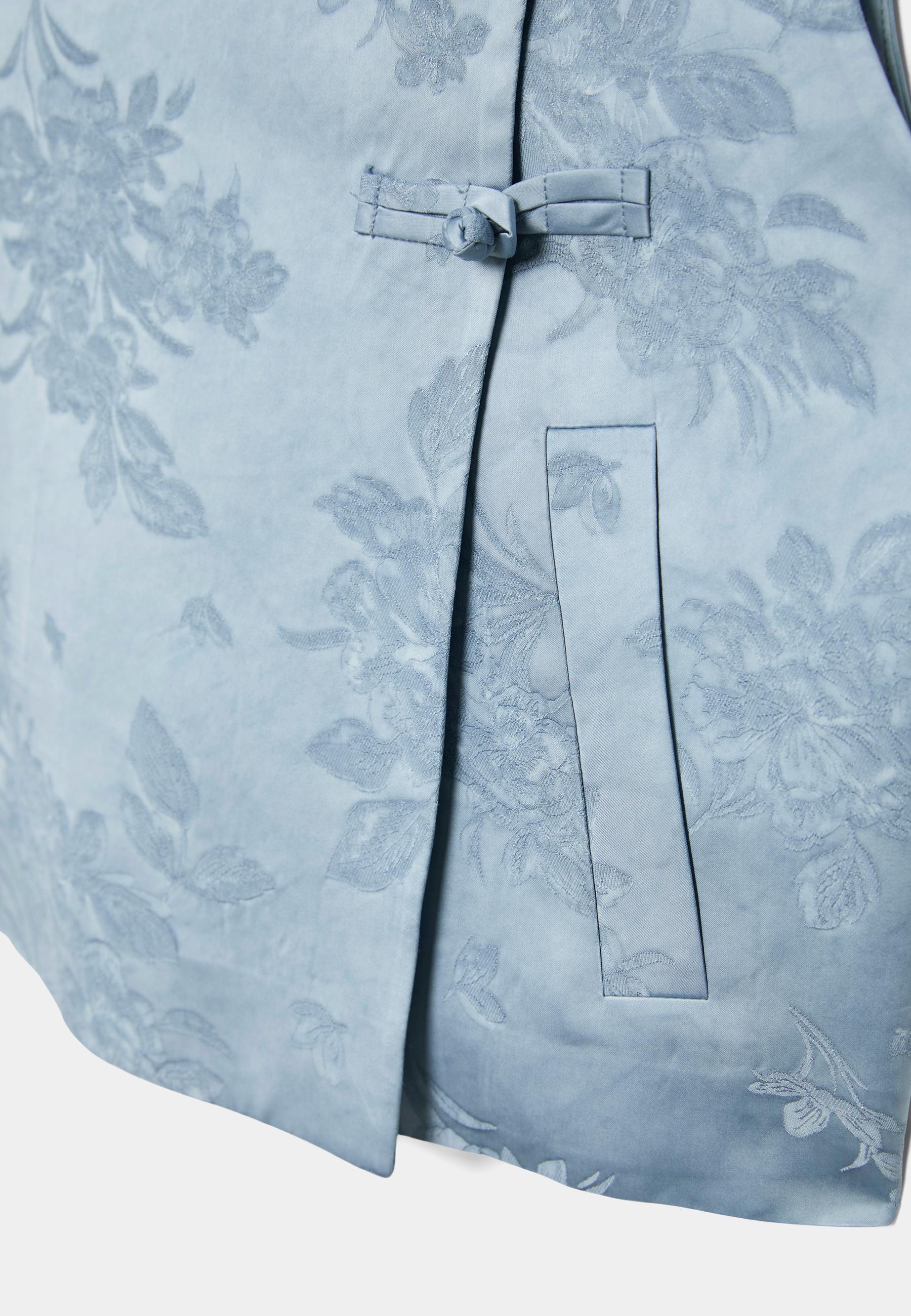 Stand collar waistcoat with toggles — Sky blue