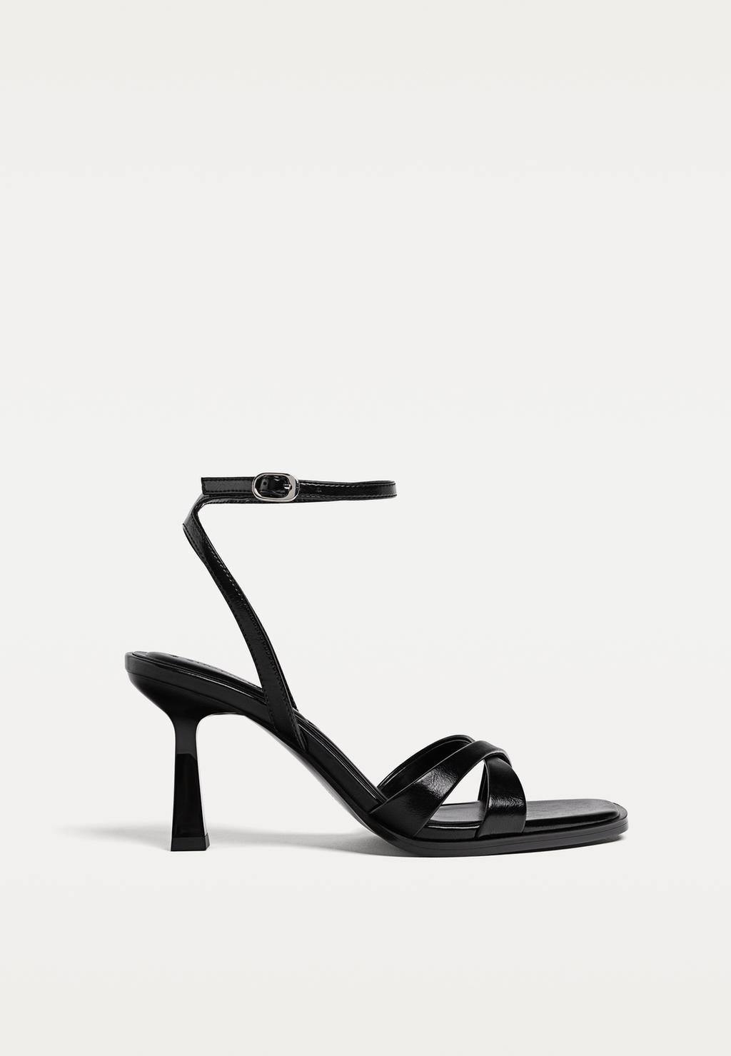 Black heeled sandals