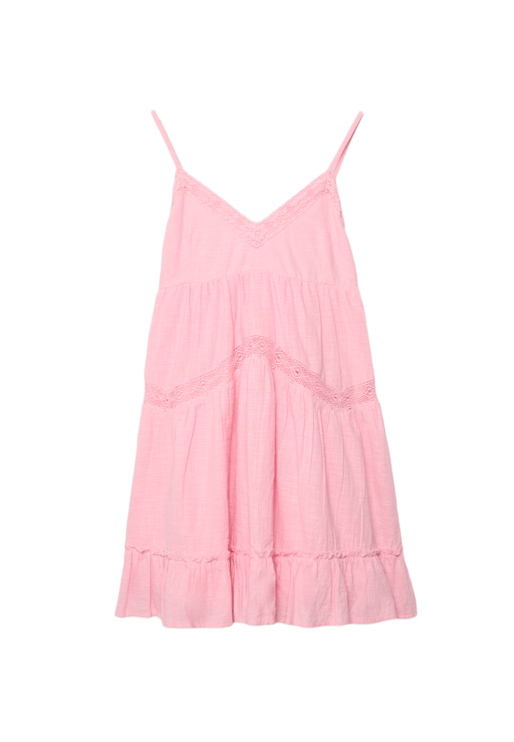Short dress with lace detail — Bubblegum pink
