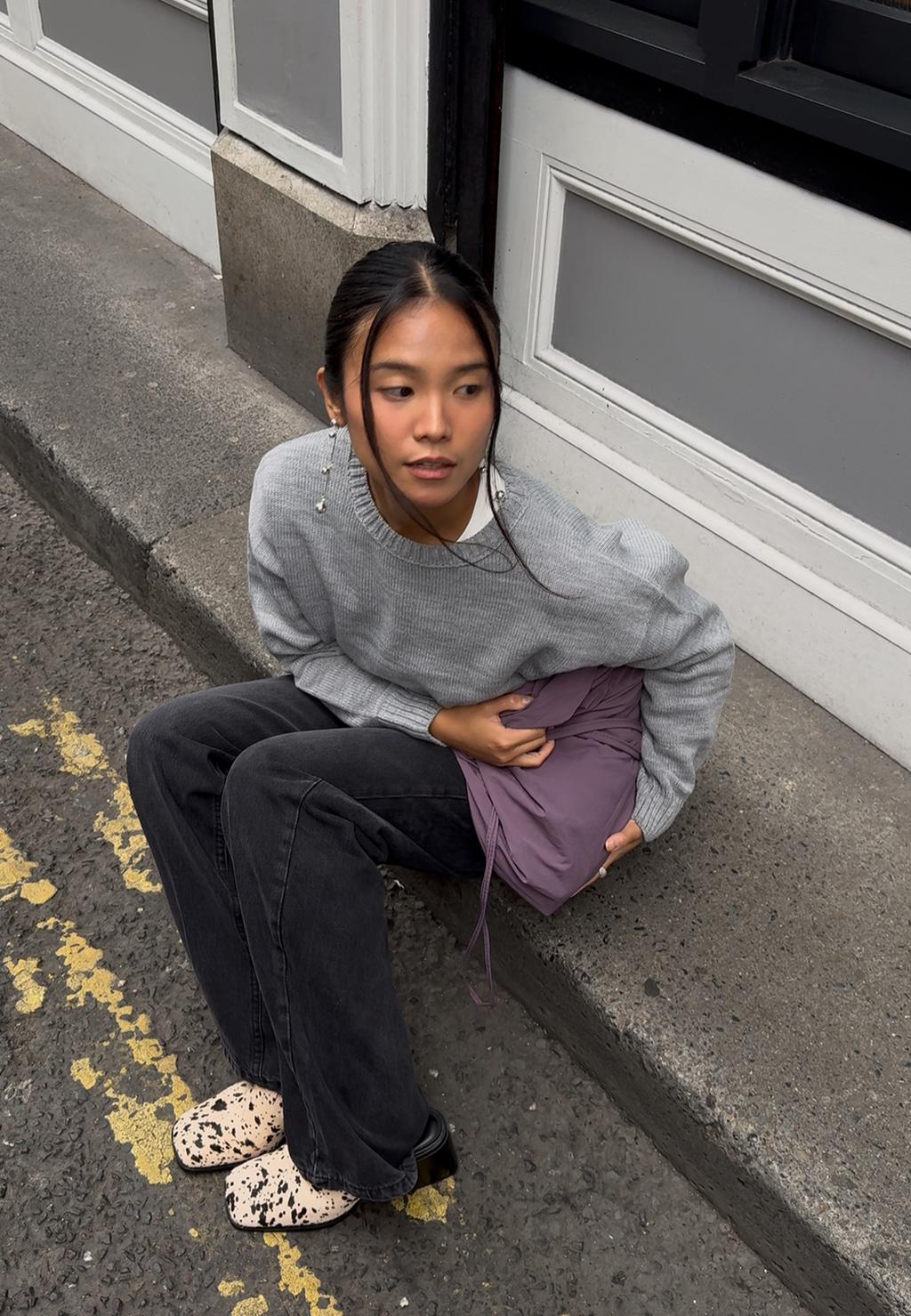Crew neck knit sweater