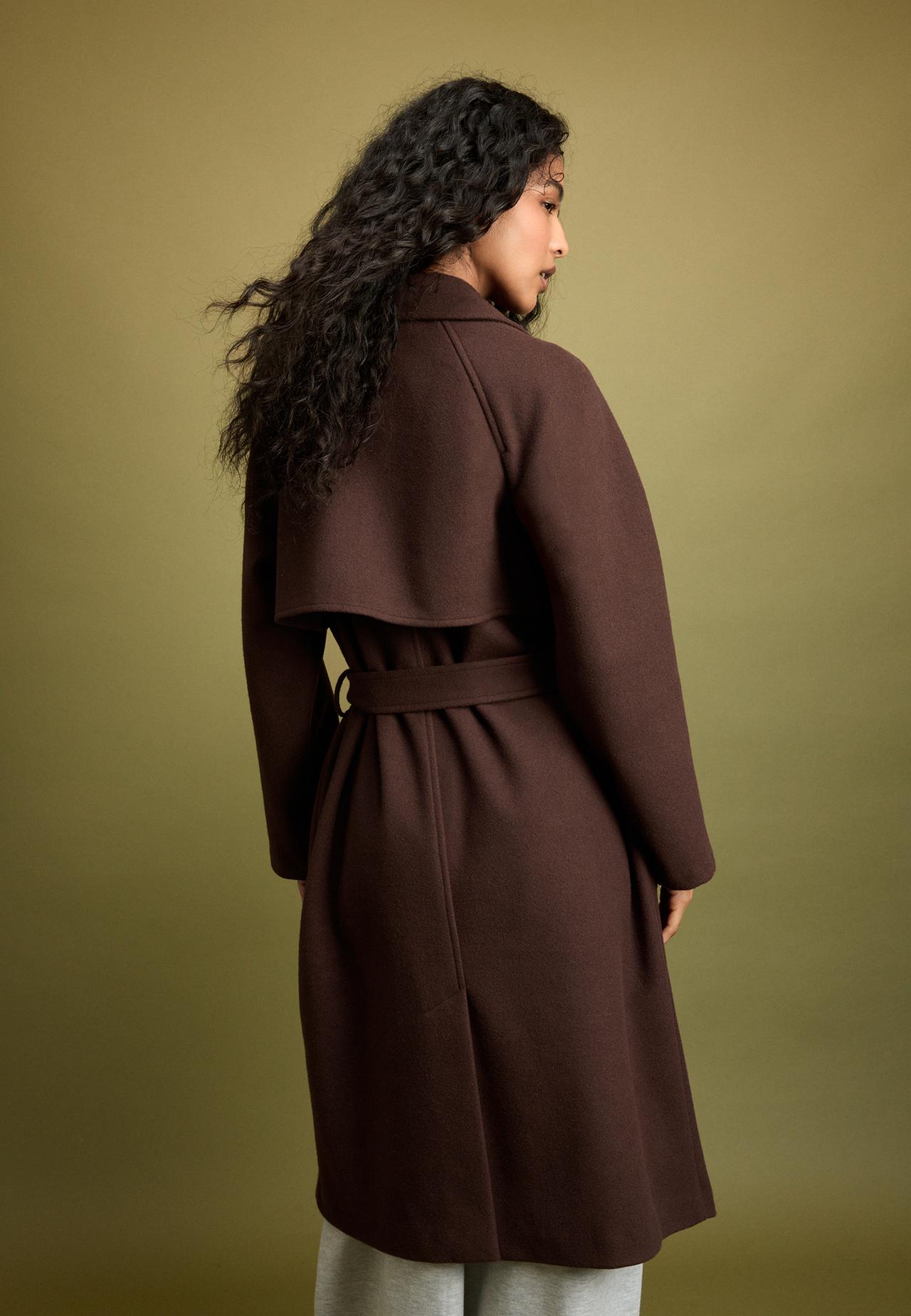 Soft-touch trench coat — Brown