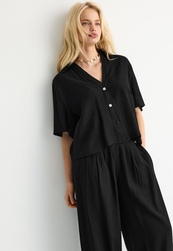 camicia fluida con bottoni