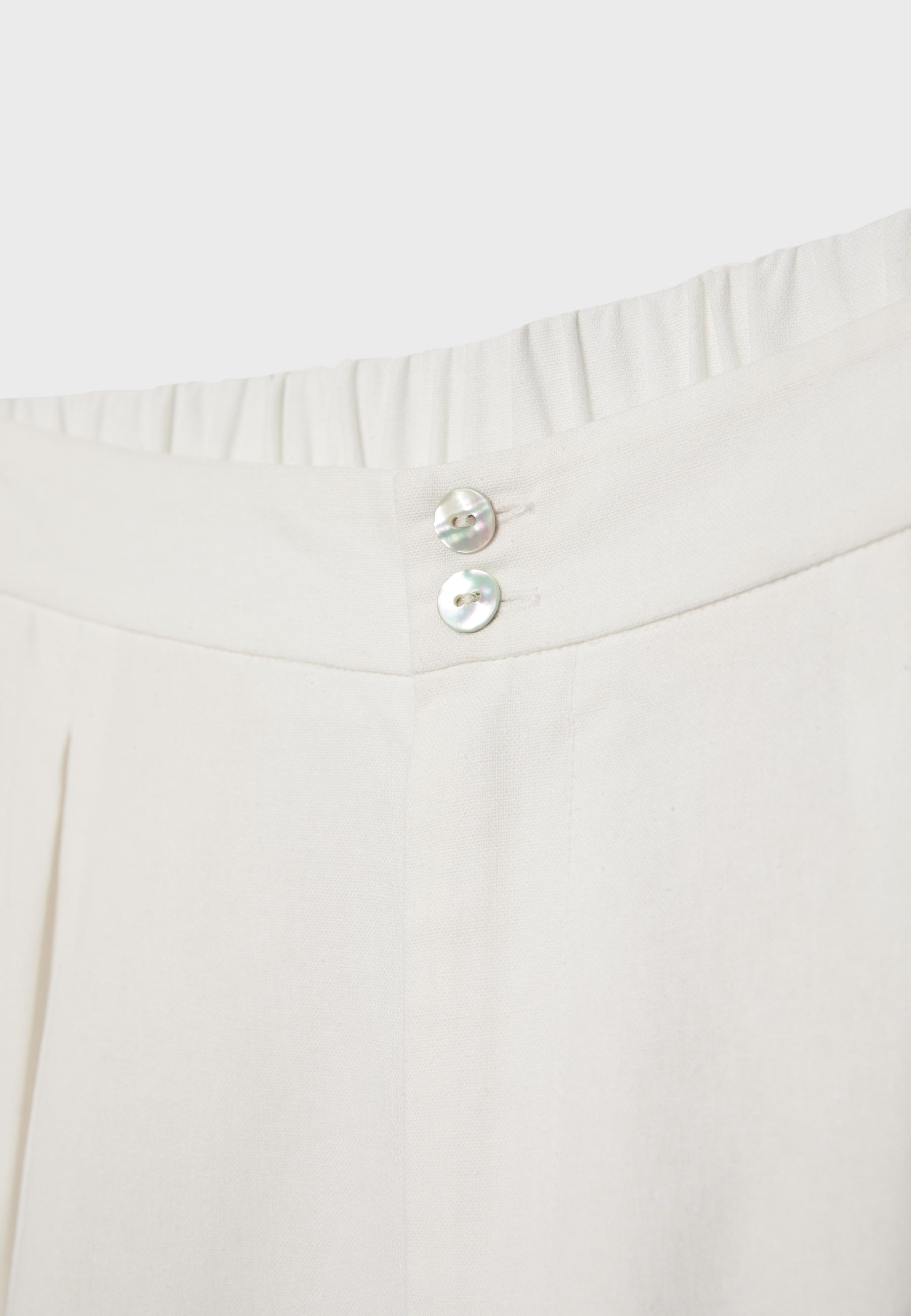 Keten görünümlü culotte pantolon - Görsel 9