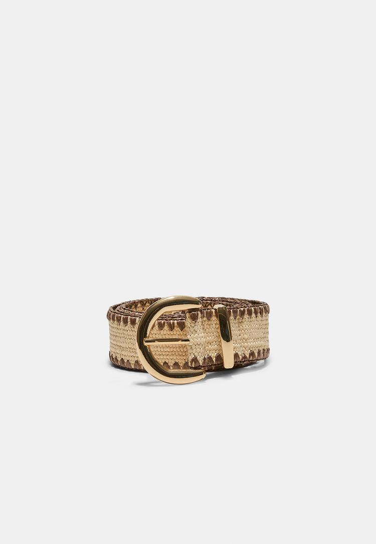 raffia riem met stiksels