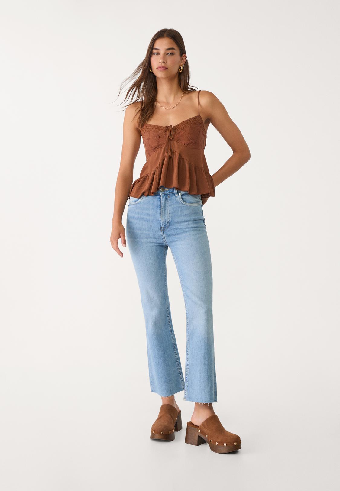D78 Stradivarius Jeans Campana Flare Jeans Stradivarius Top