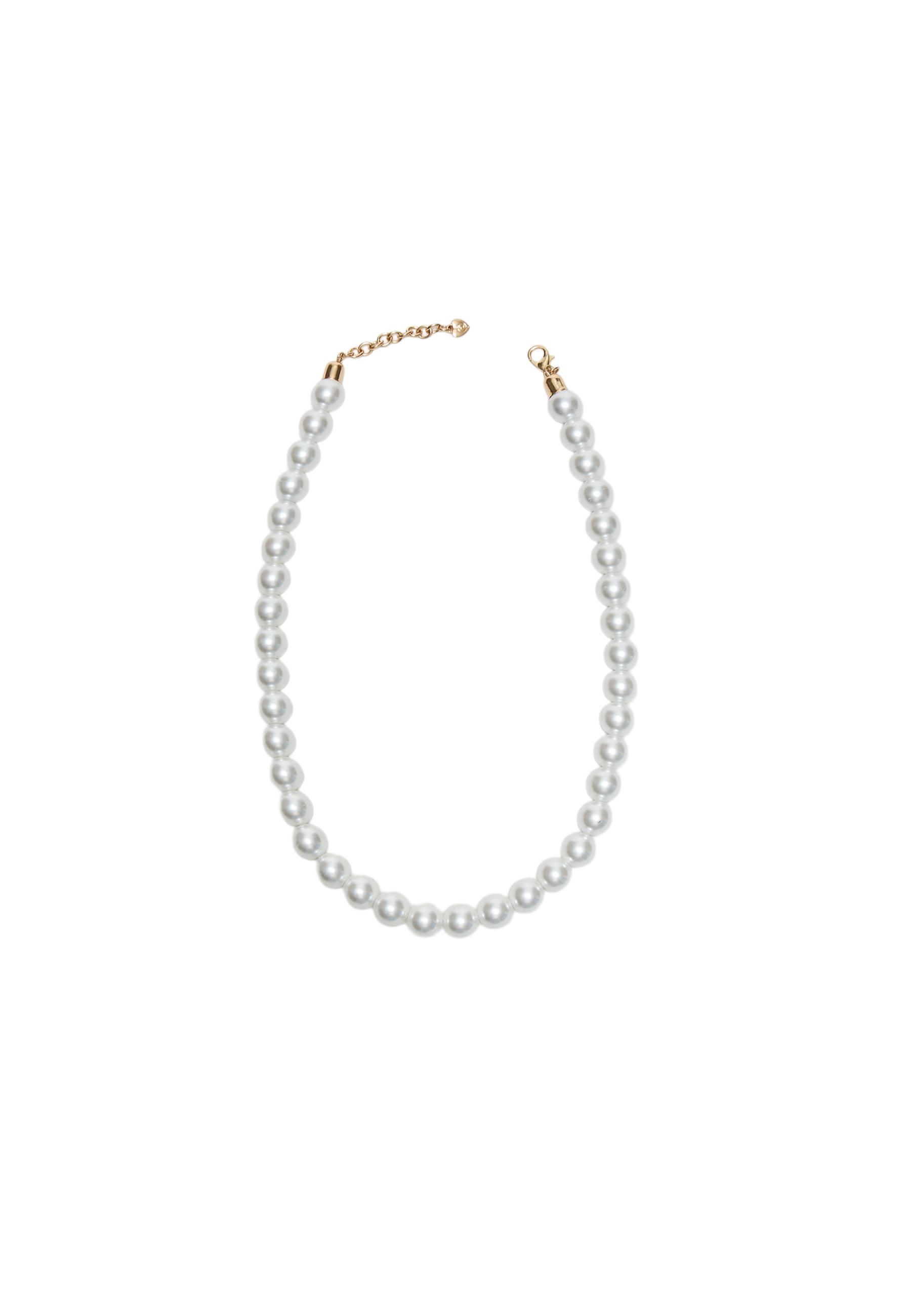 Faux pearl necklace — Gold