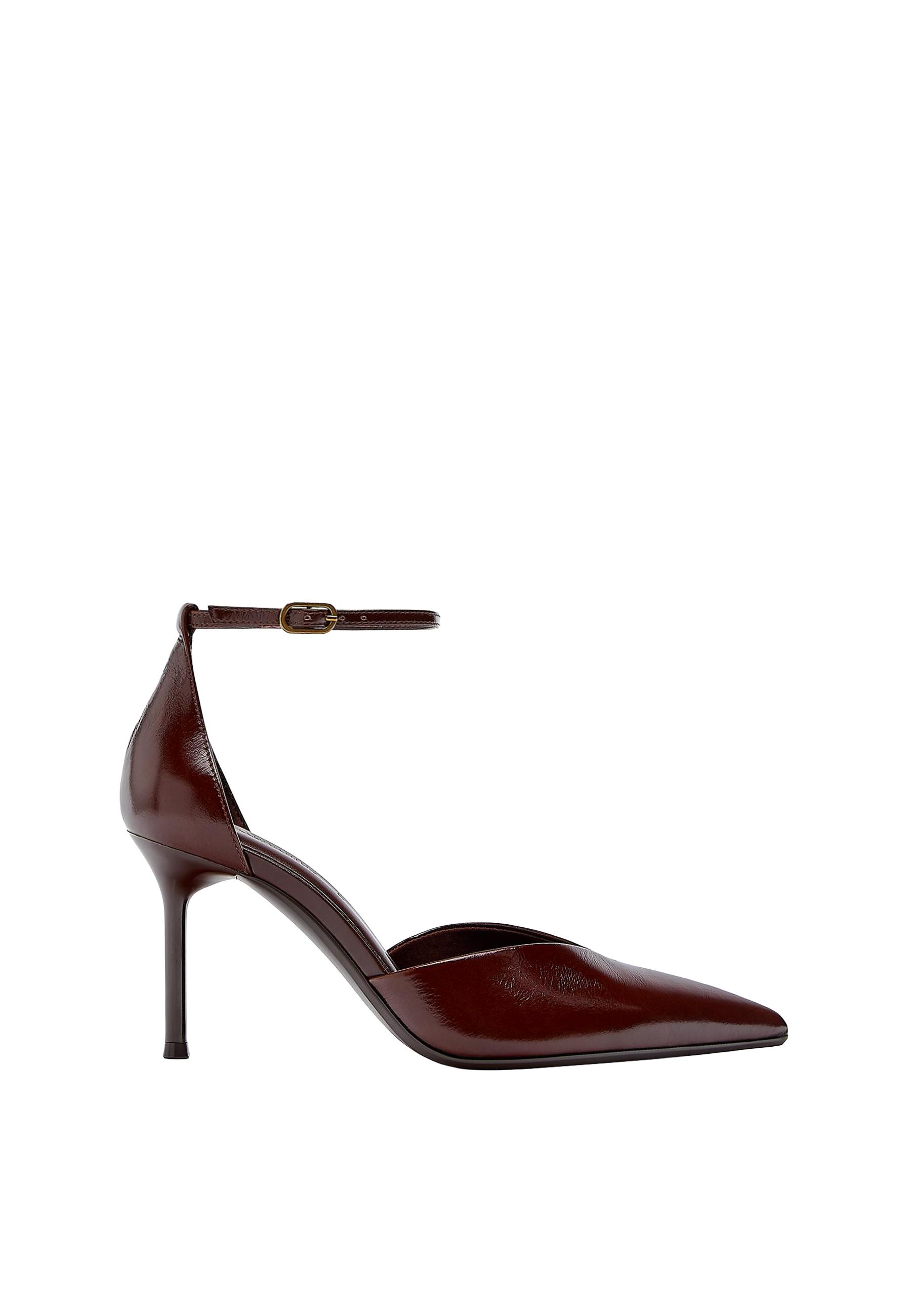 Leather heeled shoes — BROWN