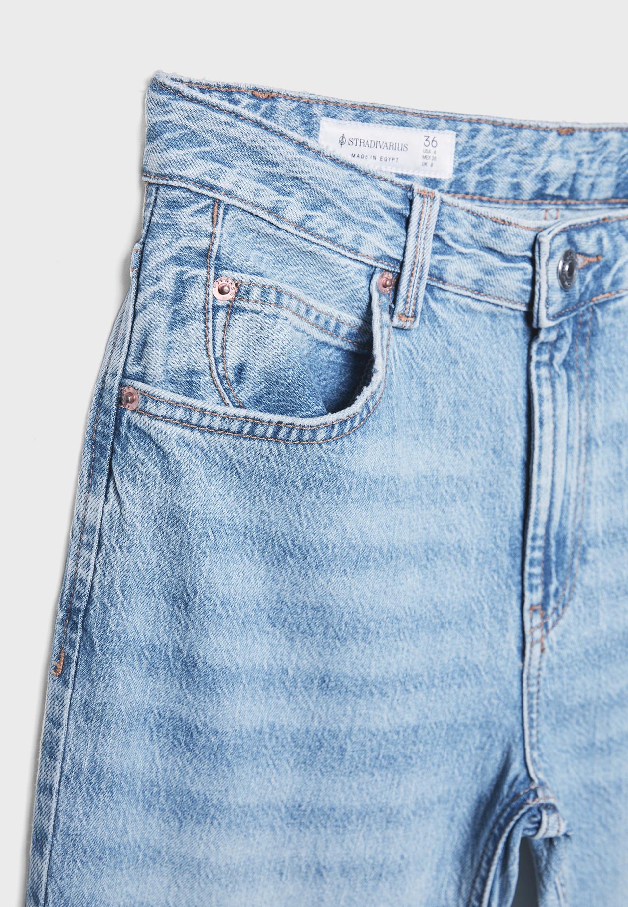 D98 straight-leg vintage effect jeans — MEDIUM LIGHT BLUE DENIM