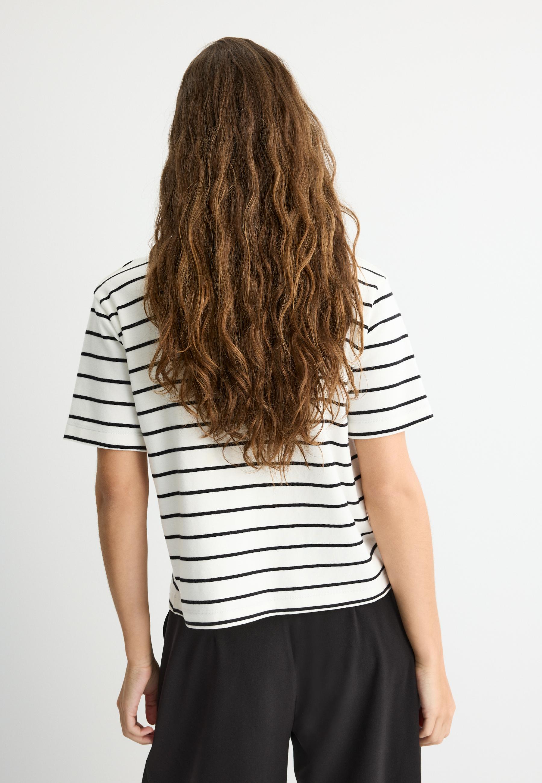 Çizgili, heavy weight, regular fit basic tişört - Görsel 5