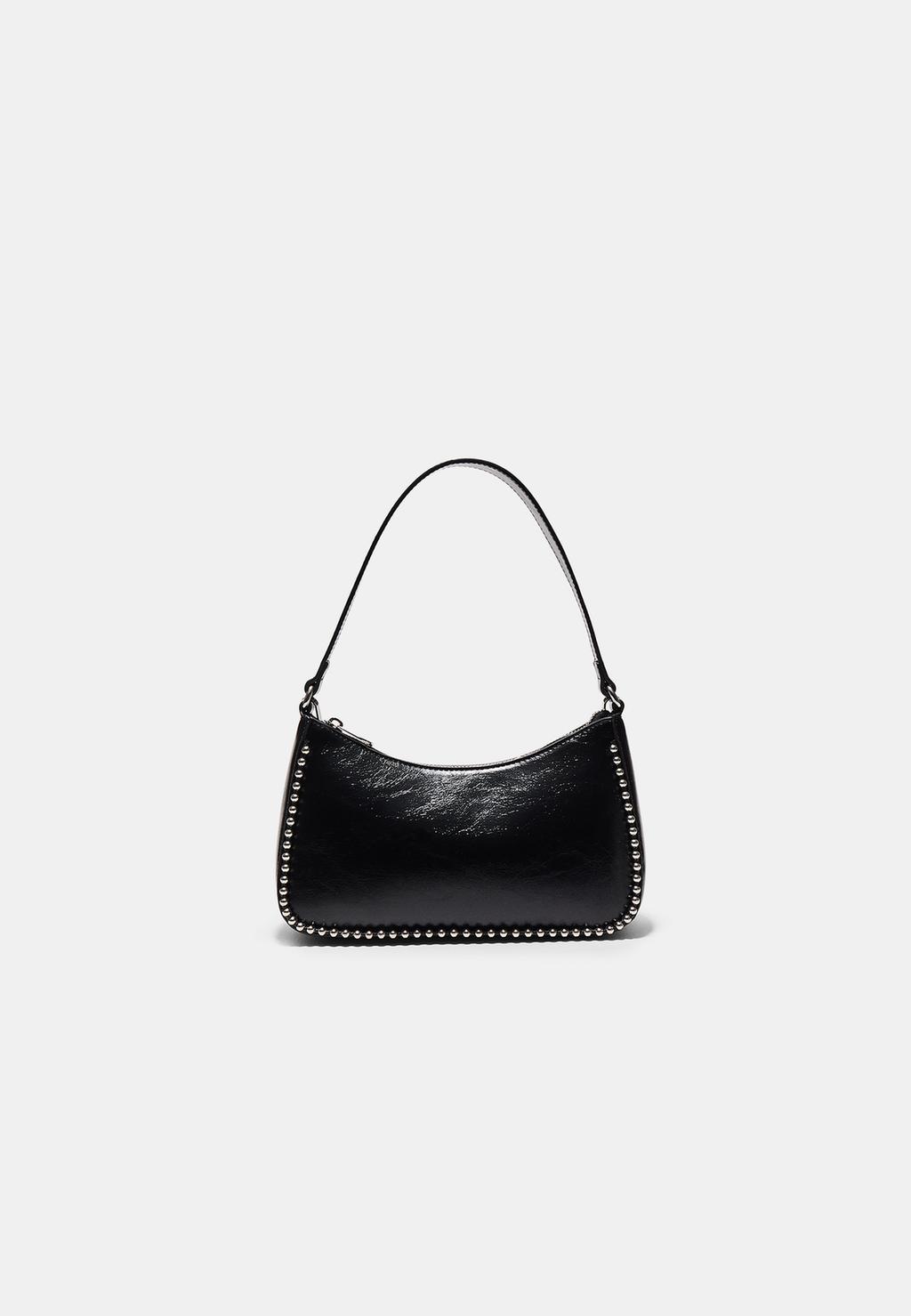 Sac épaule à boules en similicuir
