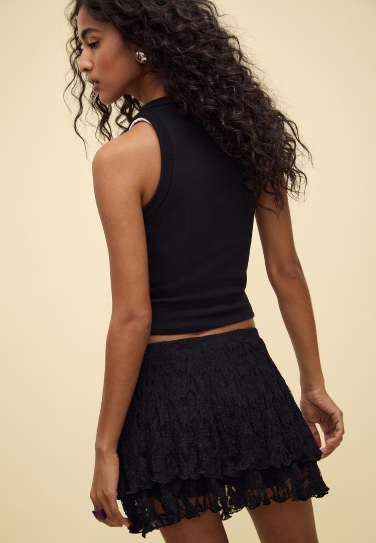falda pantalon fluida encaje