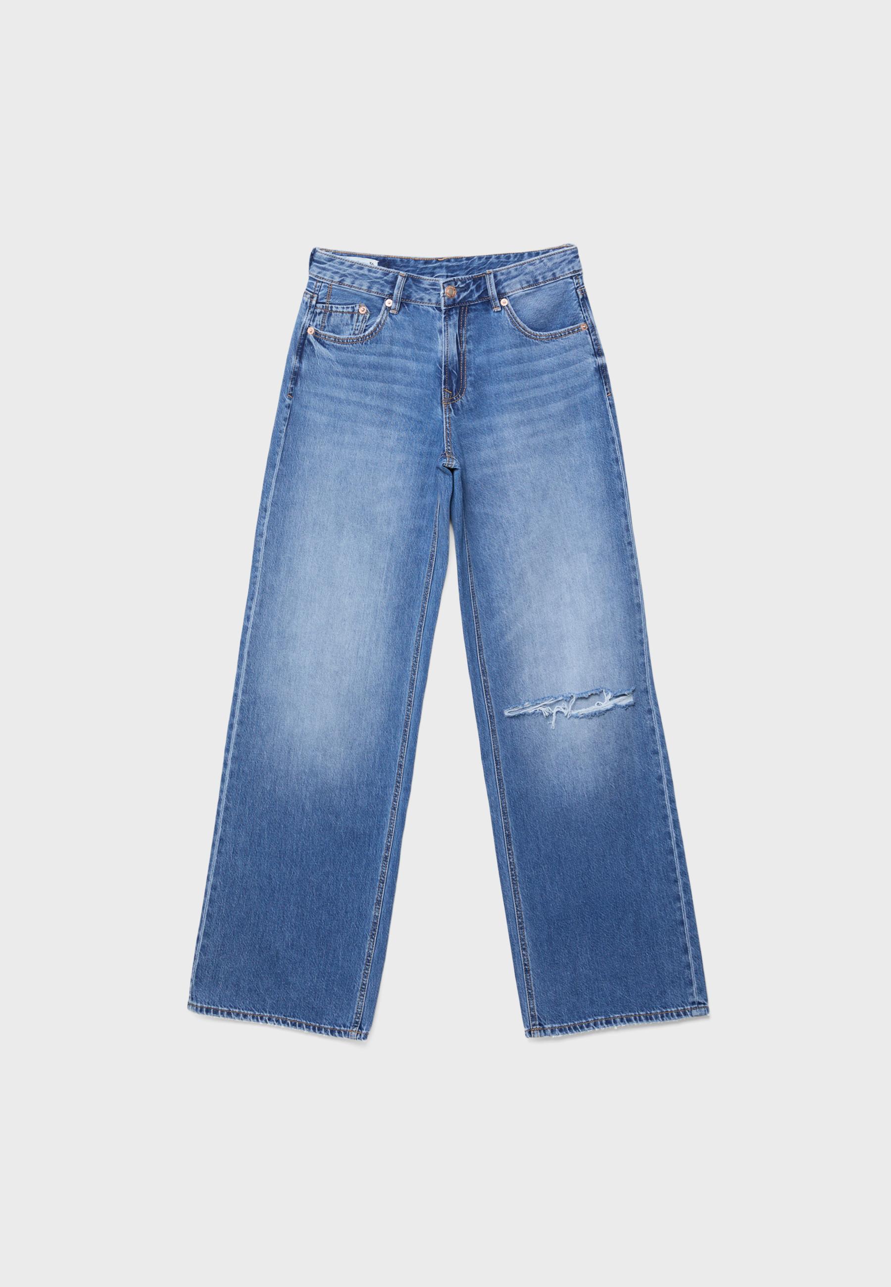 D91 düşük bel geniş paça jean - Görsel 7