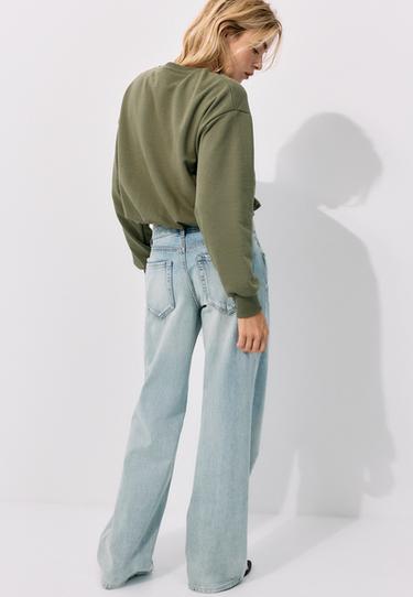 Cropped balloon sweatshirt — Khaki 5