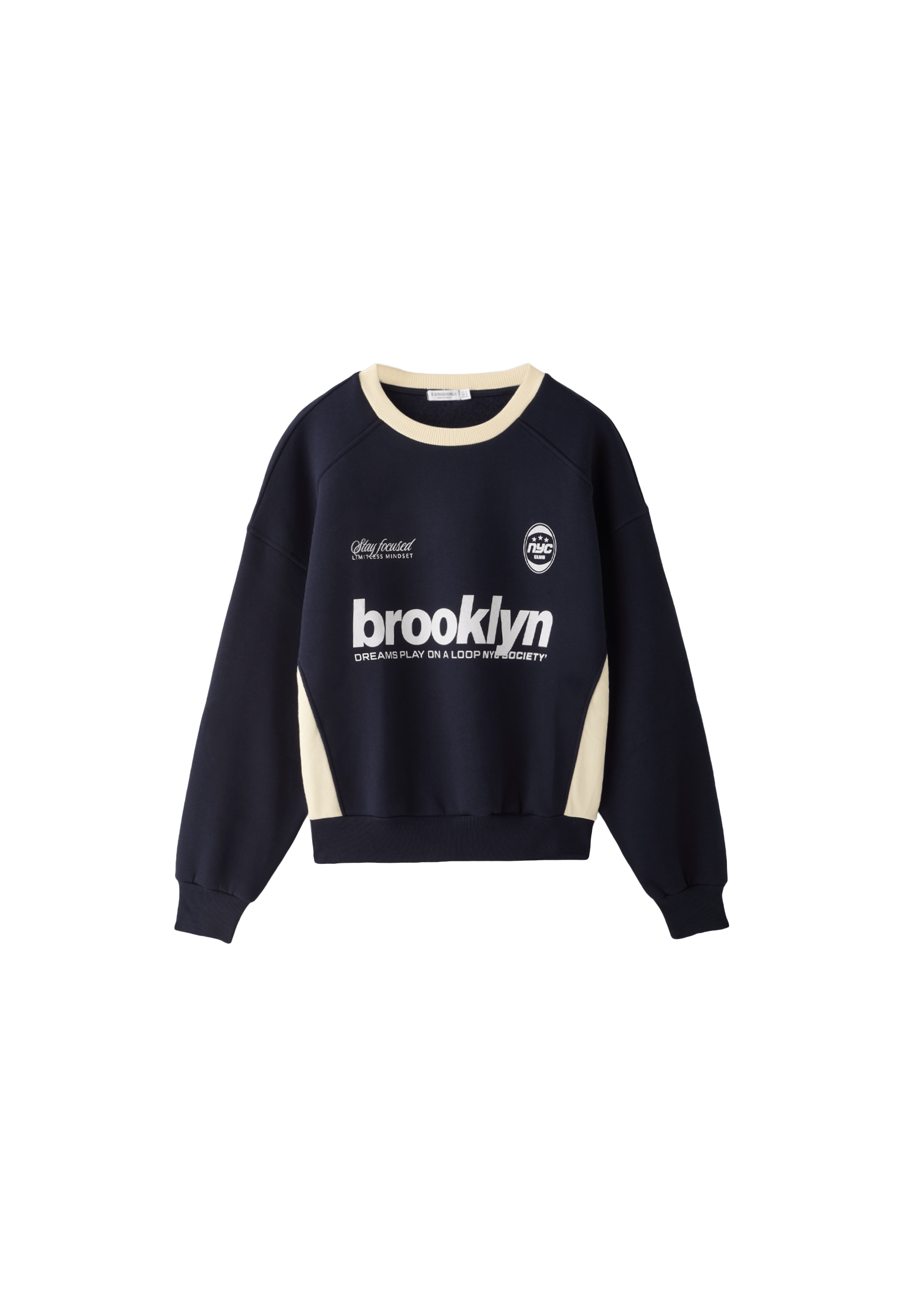 Contrast collar sweatshirt — Navy blue
