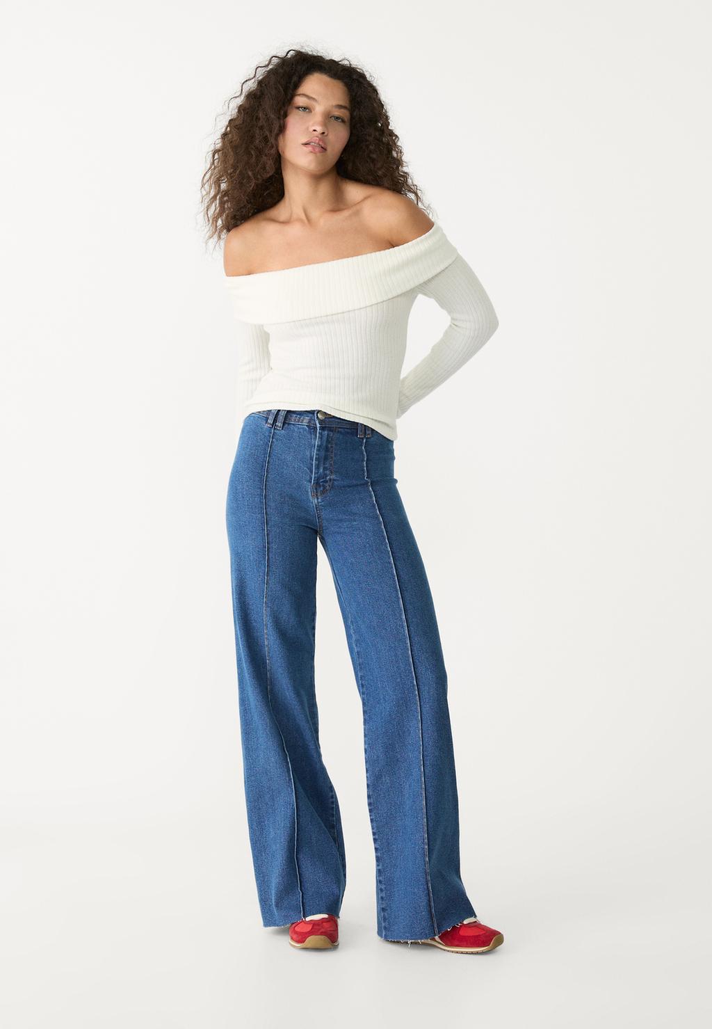 Minimalistische jeans met stiksels