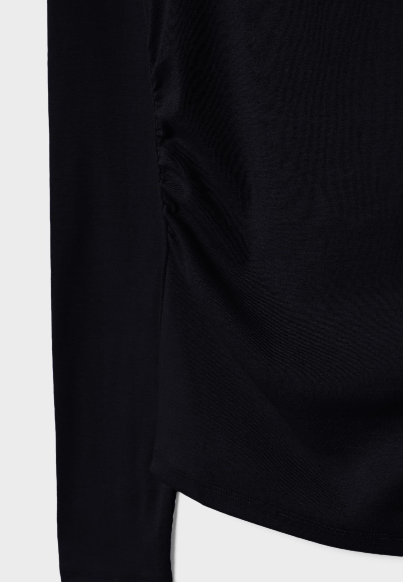 Long sleeve T-shirt with gathering — Black